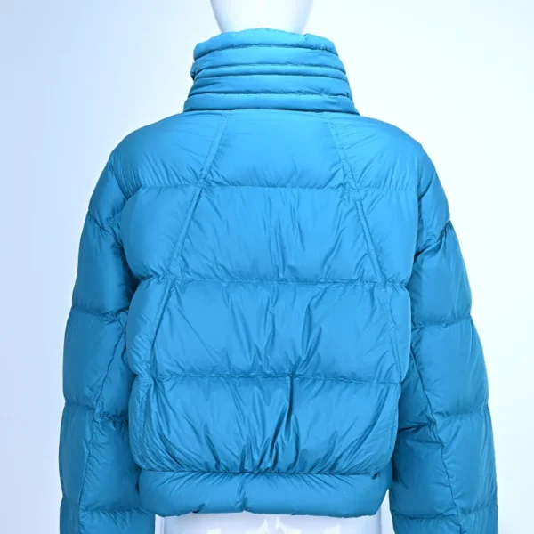 Printed Short Down Jacket with Stand Collar and D-Ring Detail - Image 5