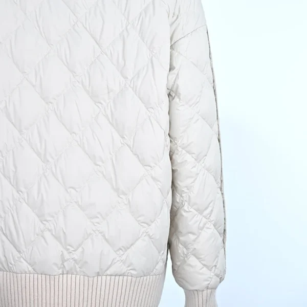Beige Merino Wool & Down Hybrid Knit Jacket - Image 4