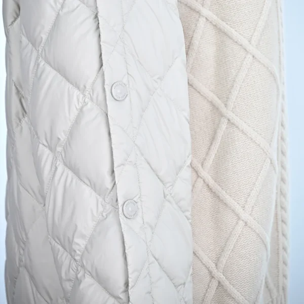 Beige Merino Wool & Down Hybrid Knit Jacket - Image 5