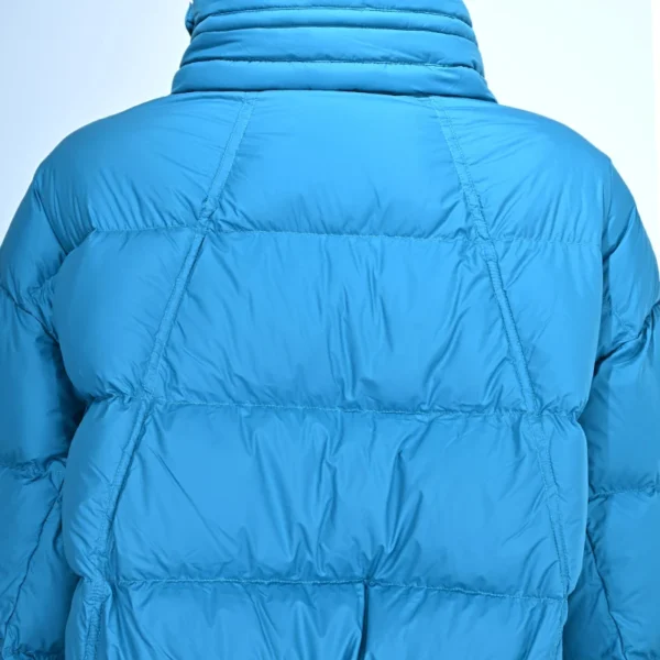 Printed Short Down Jacket with Stand Collar and D-Ring Detail - Image 6