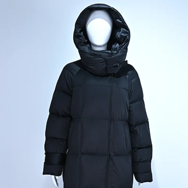 Black Down Jacket with Piped Edges