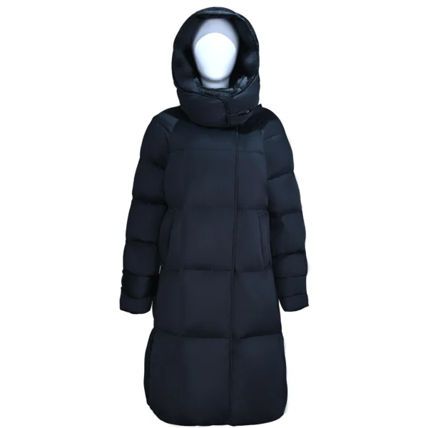 Black Down Jacket with Piped Edges