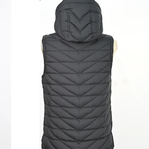 Black Lined Purple Packable Down Vest - Image 2