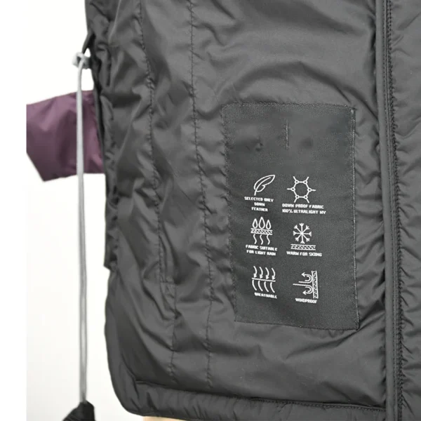 Black Lined Purple Packable Down Vest - Image 6
