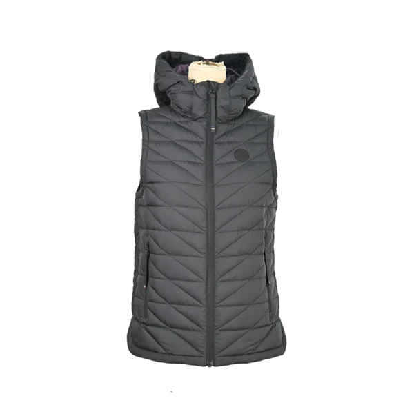 Black Lined Purple Packable Down Vest