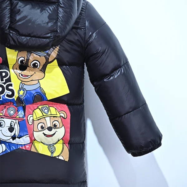 Boys’ Thick Black Hooded Down Jacket - Image 5