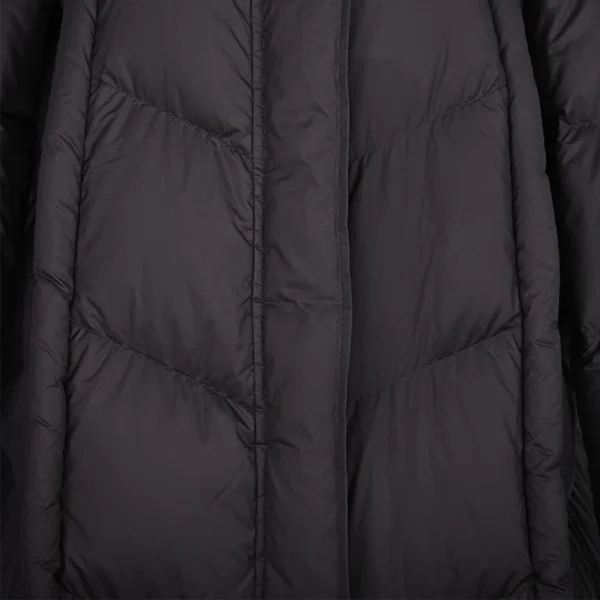 Dark Coffee Hooded Down Jacket - Image 4