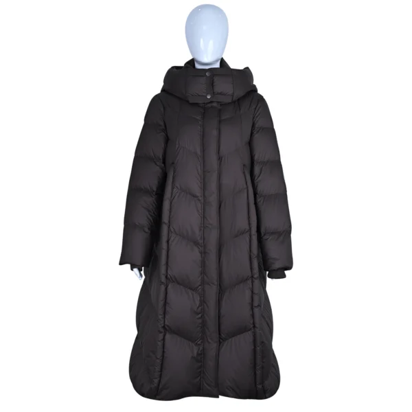 Dark Coffee Hooded Down Jacket