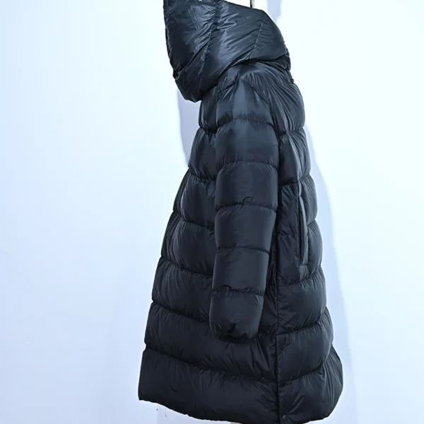 Girls’ Black Hooded Long Down Coat – JNBY Style - Image 3