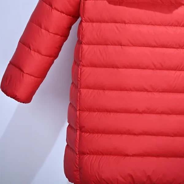 Girls’ Red Lightweight Down Jacket with Ear Hood - Image 5