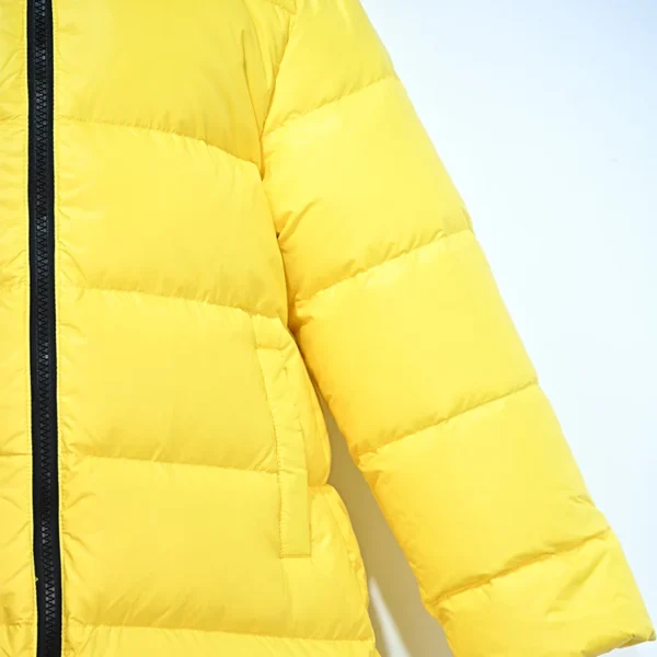 Girls’ Yellow Long A-Line Down Coat with Hood - Image 5