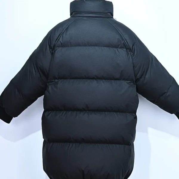 Kids’ Black Mid-Length Hooded Down Jacket - Image 2