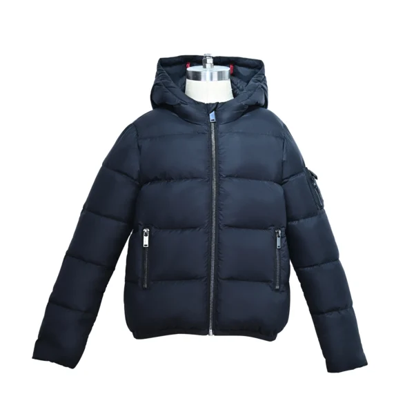 Kids’ Black Short Hooded Down Jacket