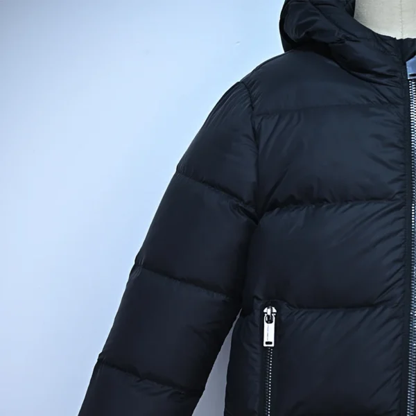 Kids’ Black Short Hooded Down Jacket - Image 5