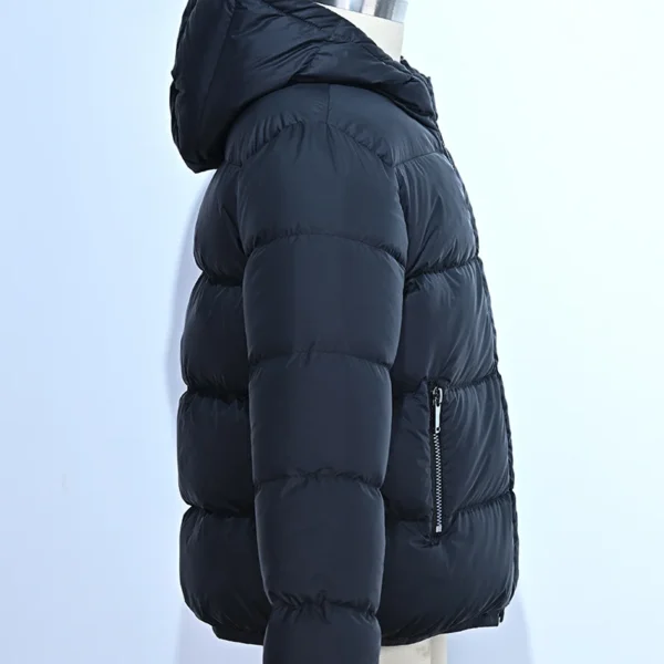 Kids’ Black Short Hooded Down Jacket - Image 3