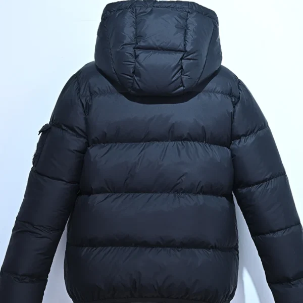 Kids’ Black Short Hooded Down Jacket - Image 2