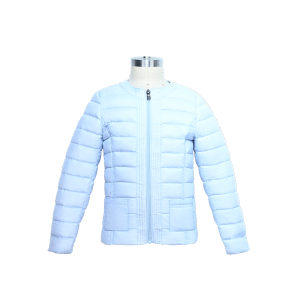 Kid’s Lightweight Sky Blue Crew Neck Down Jacket