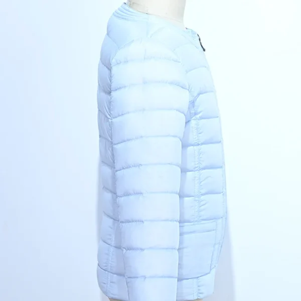 Kid’s Lightweight Sky Blue Crew Neck Down Jacket - Image 3