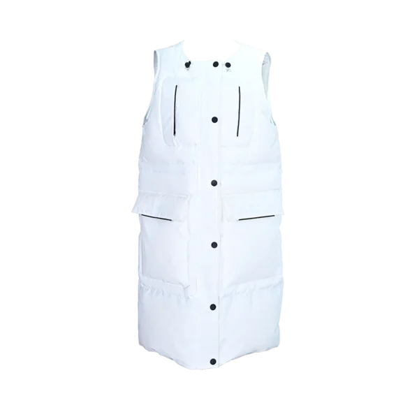 Women’s Long White Down Vest