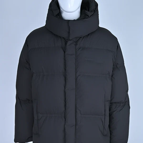 Men’s Arctic-Grade Down Jacket – Removable Hood – Grey