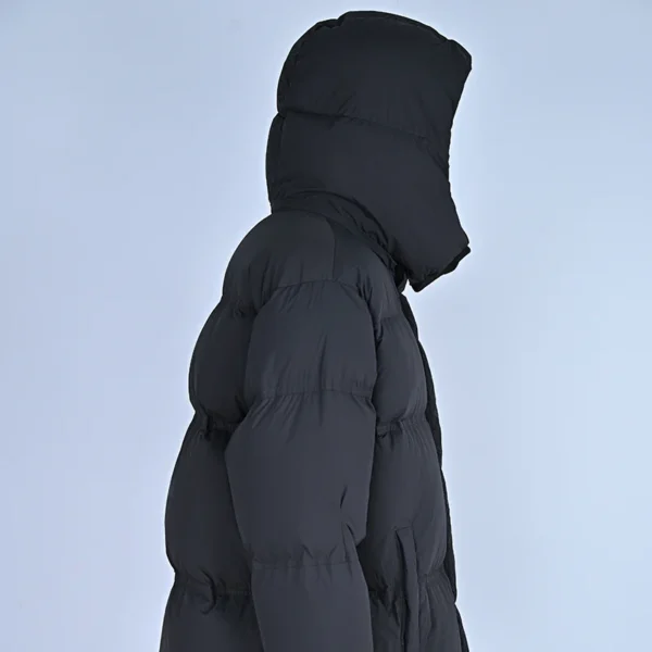Men’s Arctic-Grade Down Jacket – Removable Hood – Grey - Image 2