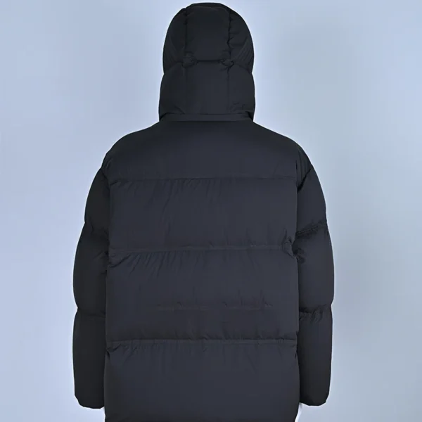 Men’s Arctic-Grade Down Jacket – Removable Hood – Grey - Image 3