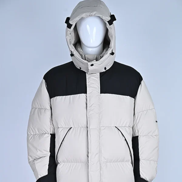 Men’s Black & Light Beige Colorblock Down Jacket