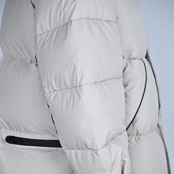 Men’s Black & Light Beige Colorblock Down Jacket - Image 4