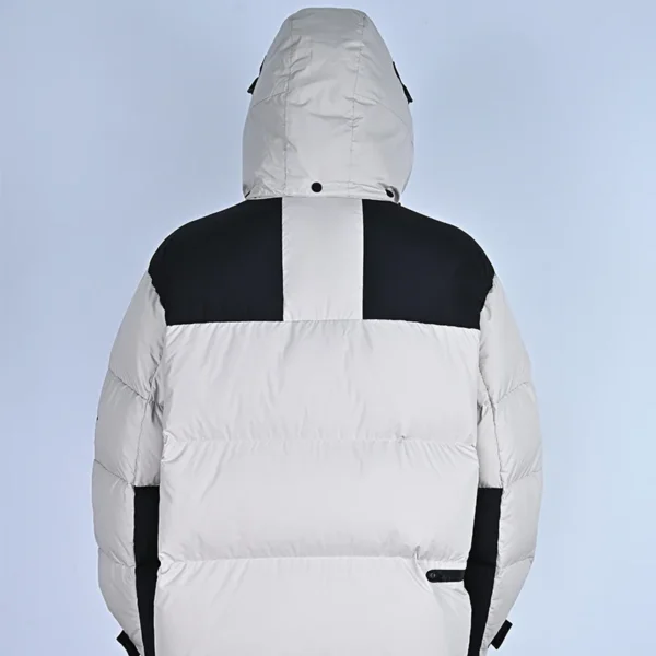 Men’s Black & Light Beige Colorblock Down Jacket - Image 2