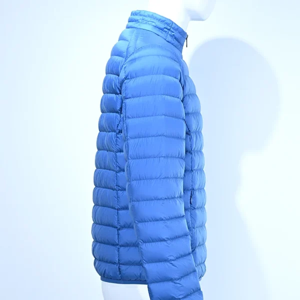 Men’s Blue Stand Collar Down Jacket - Image 2
