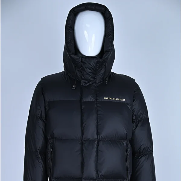 Men’s Extreme Cold Down Jacket with Removable Sleeves – Black & Gold