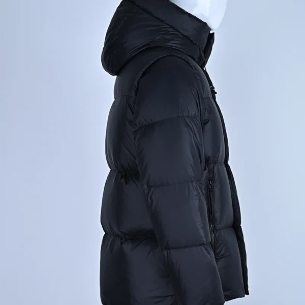 Men’s Extreme Cold Down Jacket with Removable Sleeves – Black & Gold - Image 2