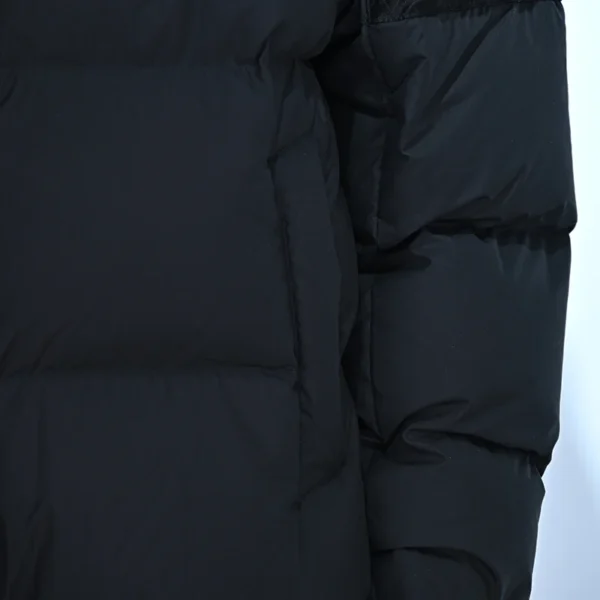 Men’s Black Down Jacket with Subtle Patterned Panels - Image 4