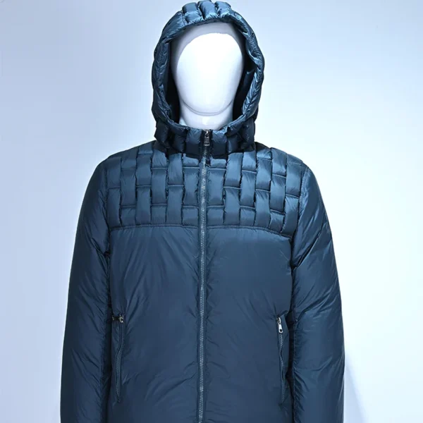 Men’s Woven Yoke Down Jacket with Hood