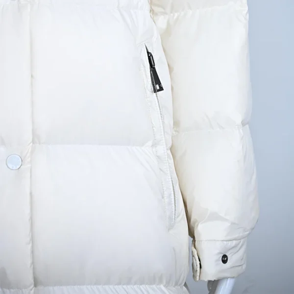 Premium Long Quilted Down Jacket with Elevated Waistline and Detachable Hood - Image 5