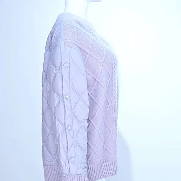 Purple Merino Wool & Down Knit Hybrid Jacket - Image 3