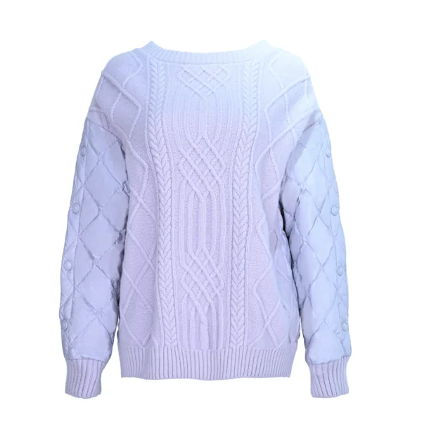 Purple Merino Wool & Down Knit Hybrid Jacket