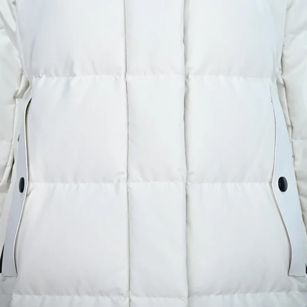 White Long Hooded Down Coat - Image 5