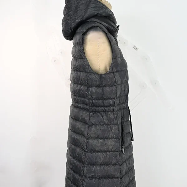 Women’s Long Camo Print Down Vest - Image 3