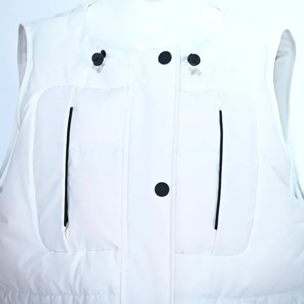 Women’s Long White Down Vest - Image 5