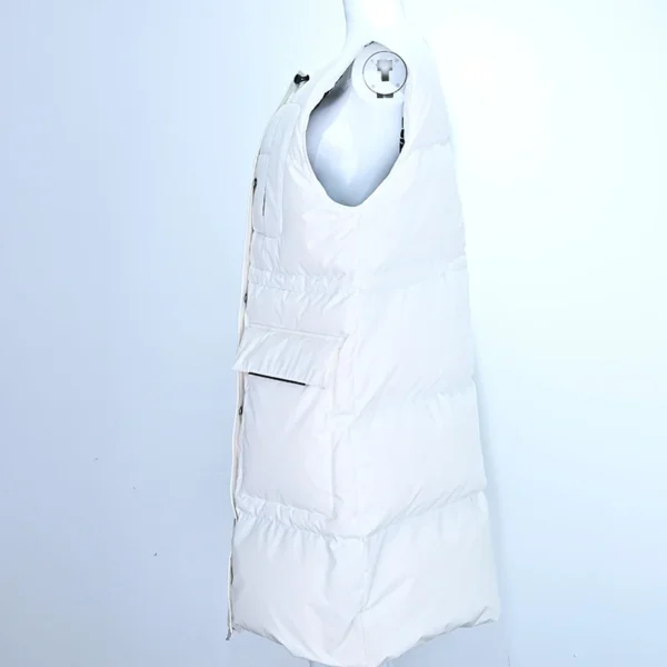 Women’s Long White Down Vest - Image 3