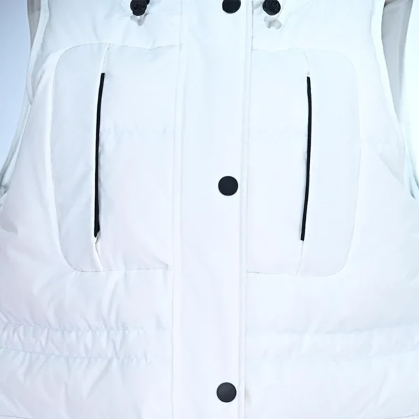 Women’s Long White Down Vest - Image 4