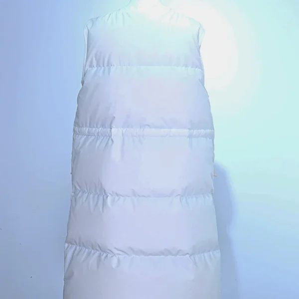 Women’s Long White Down Vest - Image 2