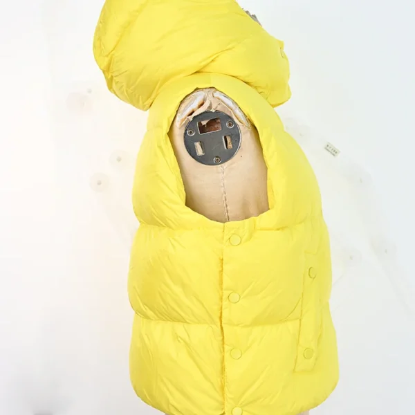 Women’s Thick Lemon Yellow Down Vest - Image 3